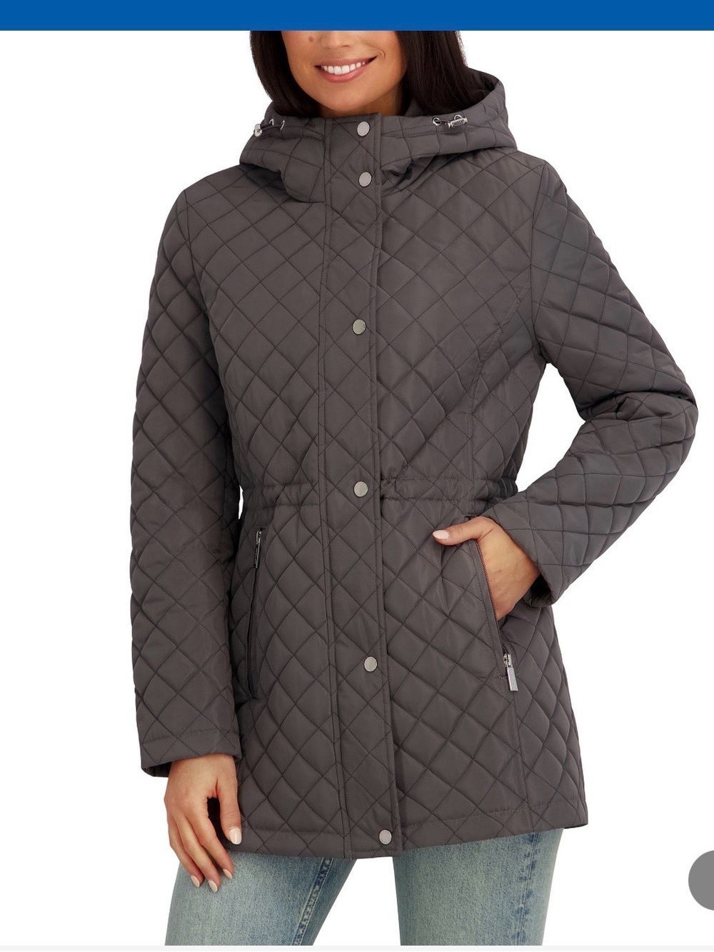 (6) Kenneth Cole Women's Quilted Hooded Jacket -